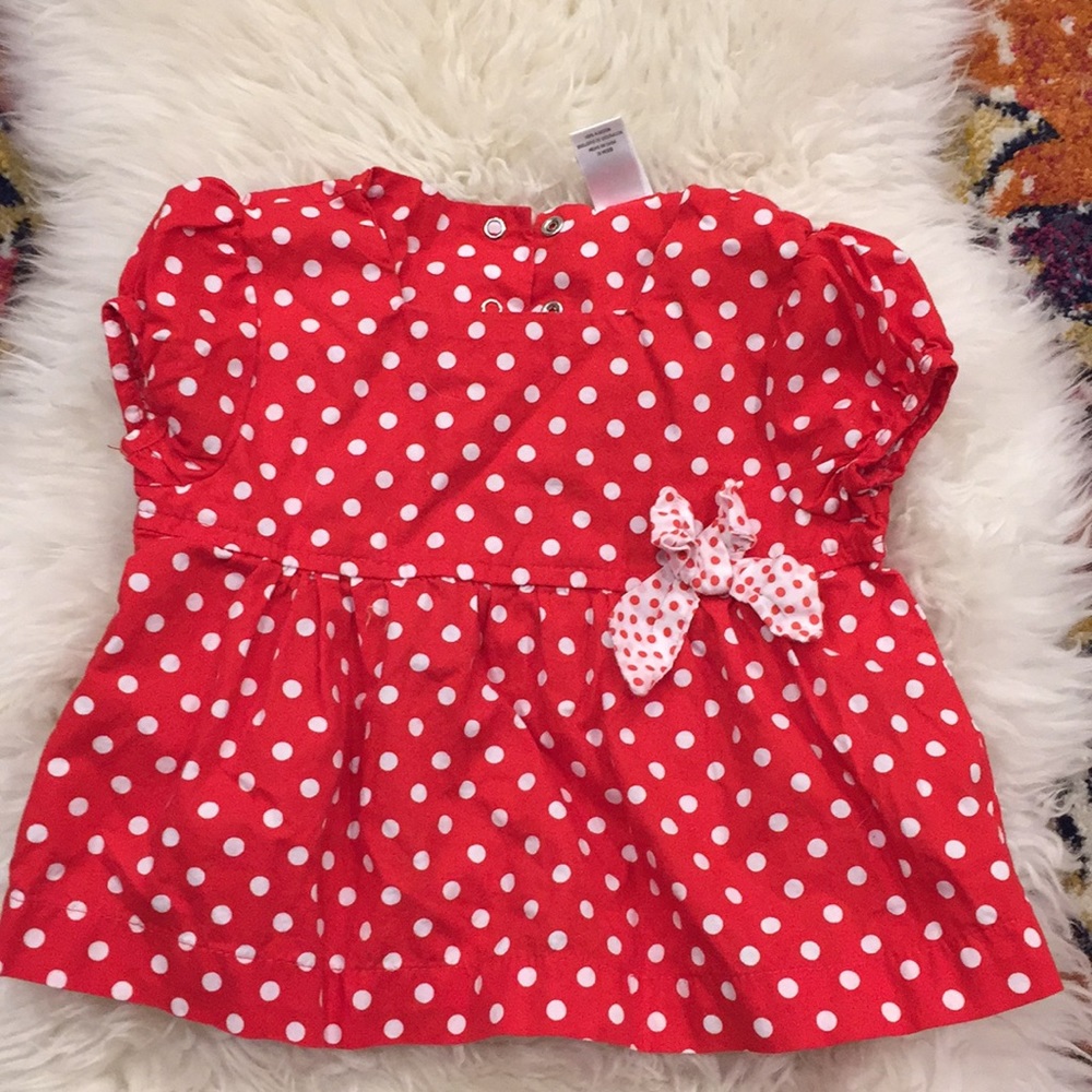 3/$20. 18month Little Me red polka dot blouse